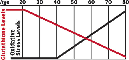 Chart Showing Your Glutathione Levels are Falling
